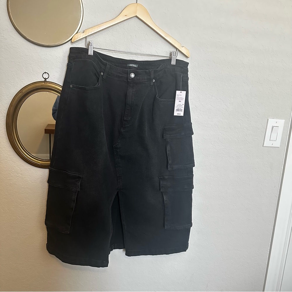 WIld Fable Black Denim Cargo Skirt